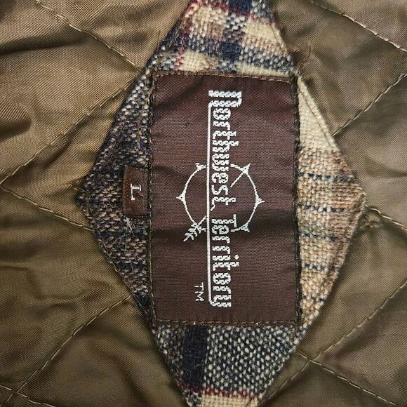 Northwest Territory mens wool blend quilted shirt, brown plaid. Size L. - Picture 4 of 6